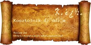Kosztolnik Ádám névjegykártya